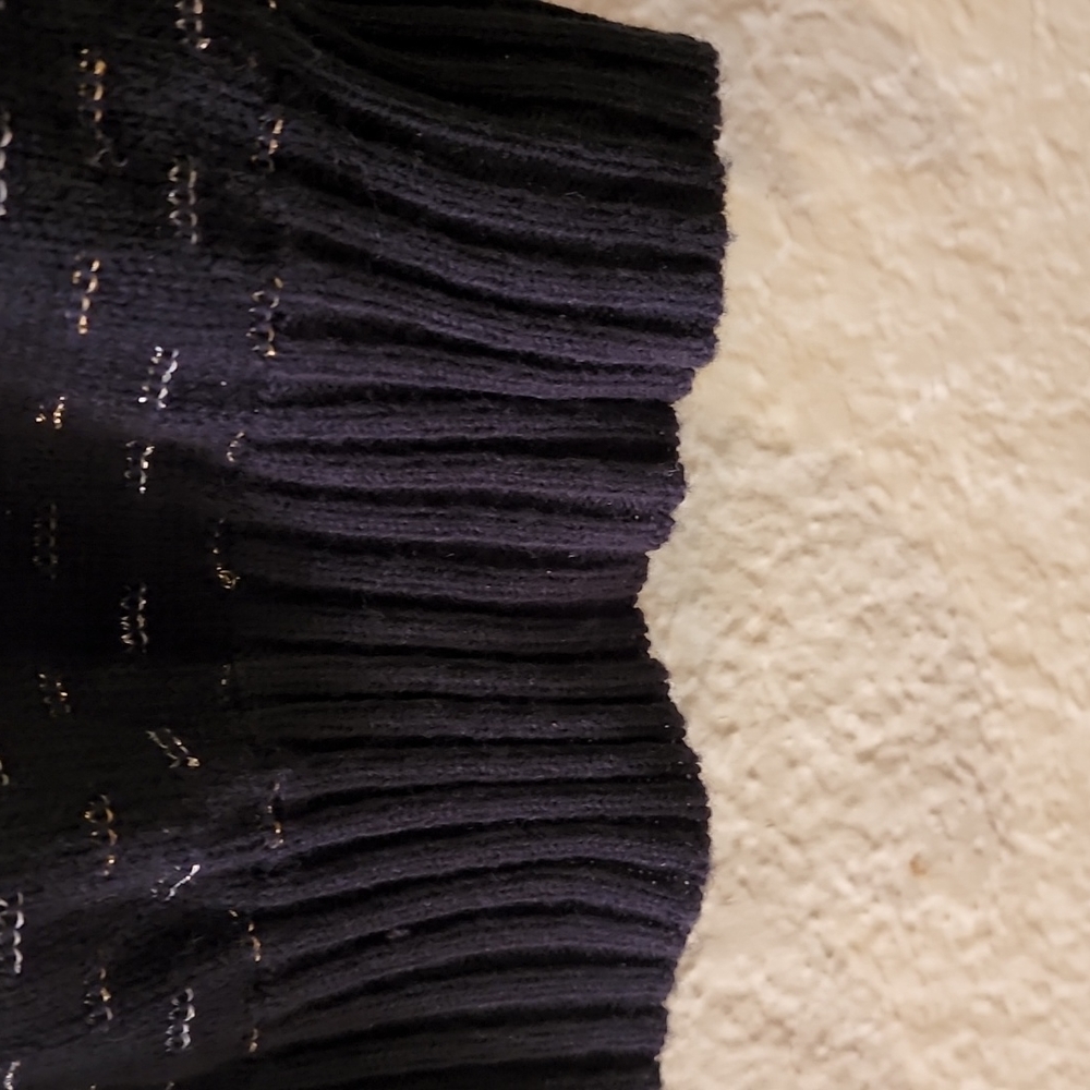 Vintage "Beverly Golderg Style" Acrylic Long Sleeve Metallic/Black Sweater - Picture 6 of 8
